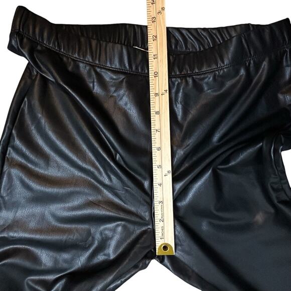 ee:some Faux Leather Pants Womens Size L Black 70's Flare Edgy Sexy Moto NWT - Picture 5 of 10
